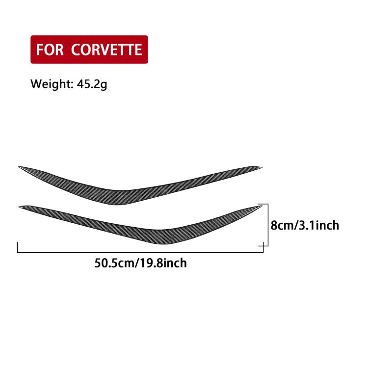 For Chevrolet Corvette C8 2pcs /Set Bumper Lip Decorative Sticker - Black