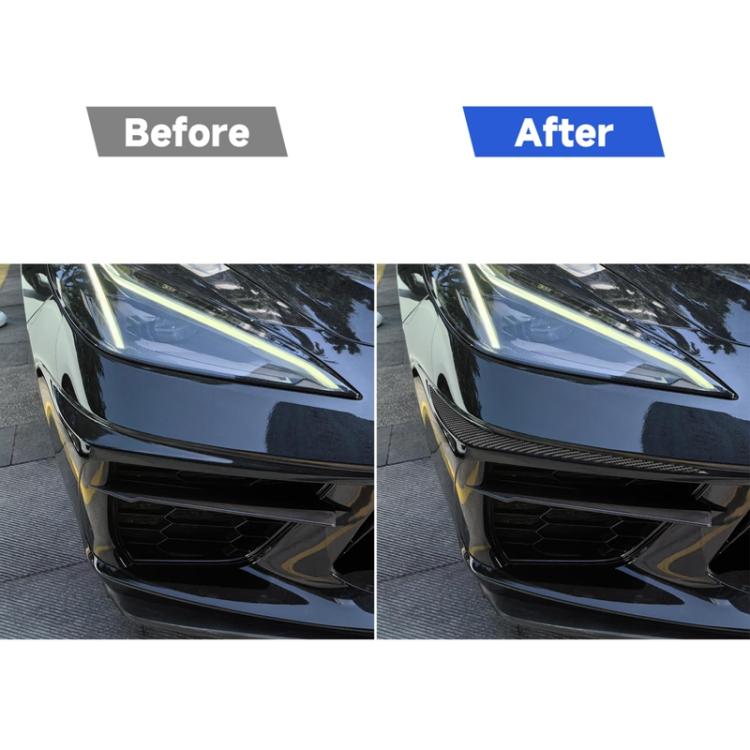 For Chevrolet Corvette C8 2pcs /Set Bumper Lip Decorative Sticker - Black