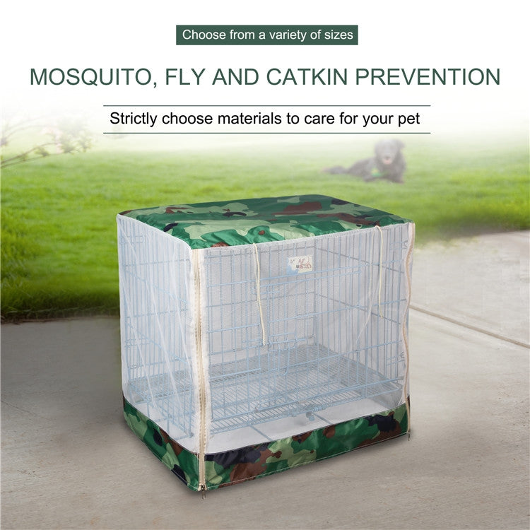 Camouflage Pet Crate Outdoor Rainproof Sun Pprotection Mosquito Net, Size: 99x66x78cm