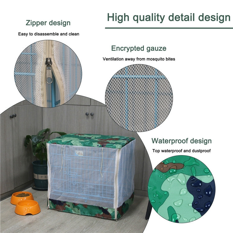 Camouflage Pet Crate Outdoor Rainproof Sun Pprotection Mosquito Net, Size: 99x66x78cm