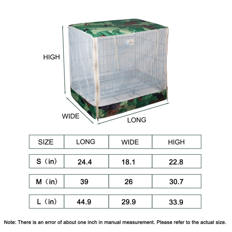 Camouflage Pet Crate Outdoor Rainproof Sun Pprotection Mosquito Net, Size: 99x66x78cm