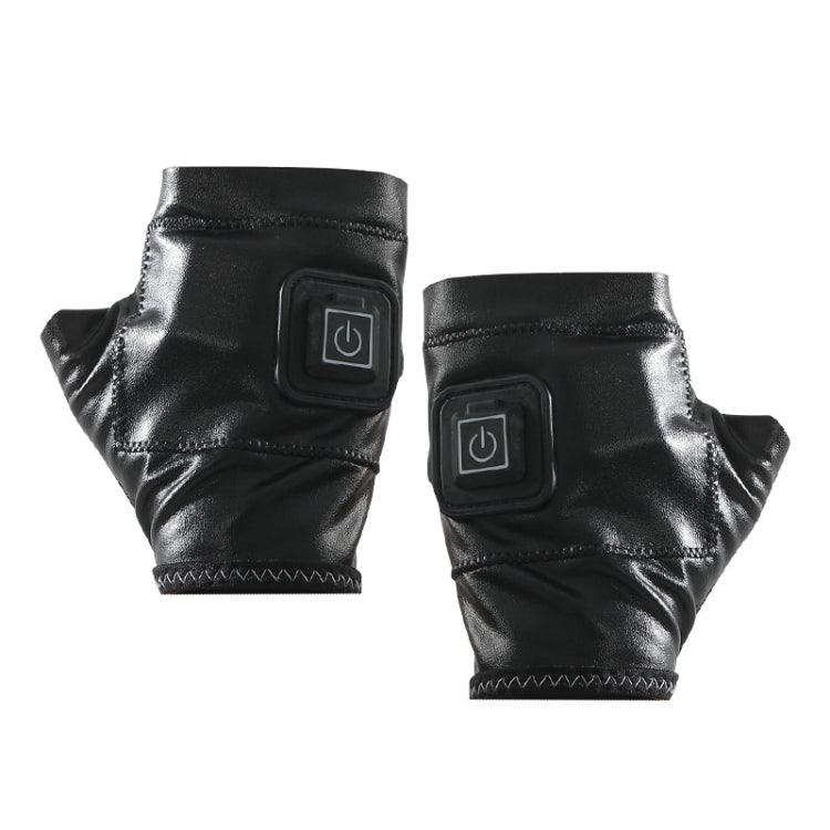 1 Pair Adjustable Temperature Rechargeable Intelligent Electric Heating Gloves Half Finger Gloves, Size: M