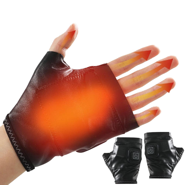 1 Pair Adjustable Temperature Rechargeable Intelligent Electric Heating Gloves Half Finger Gloves, Size: M