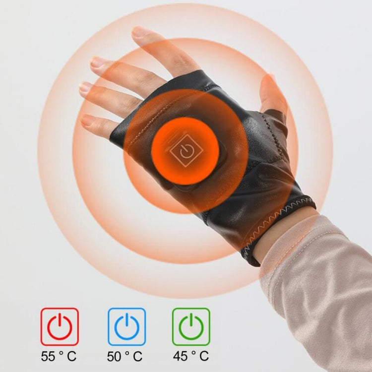1 Pair Adjustable Temperature Rechargeable Intelligent Electric Heating Gloves Half Finger Gloves, Size: M