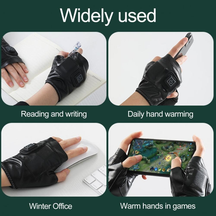 1 Pair Adjustable Temperature Rechargeable Intelligent Electric Heating Gloves Half Finger Gloves, Size: M