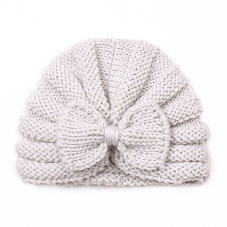 3 PCS X-22035 Autumn and Winter Baby Bow Knitted Hat Children Warming Wool Cap