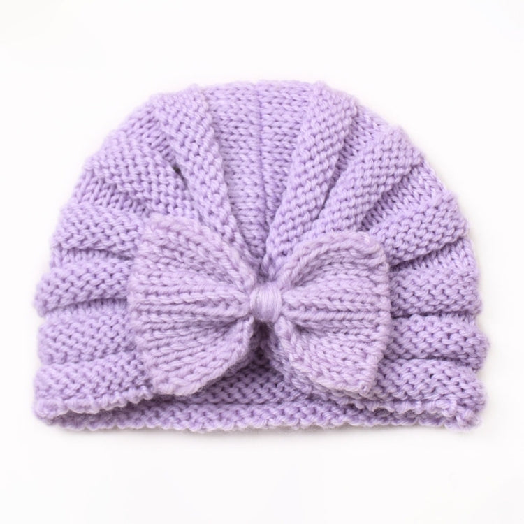 3 PCS X-22035 Autumn and Winter Baby Bow Knitted Hat Children Warming Wool Cap