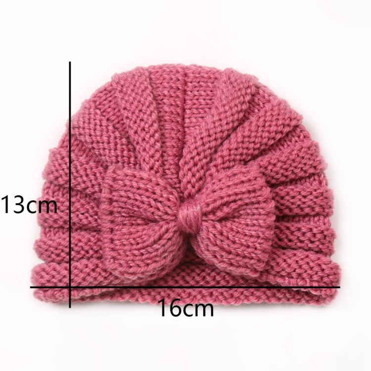 3 PCS X-22035 Autumn and Winter Baby Bow Knitted Hat Children Warming Wool Cap