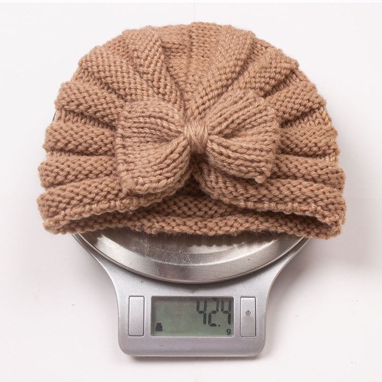 3 PCS X-22035 Autumn and Winter Baby Bow Knitted Hat Children Warming Wool Cap