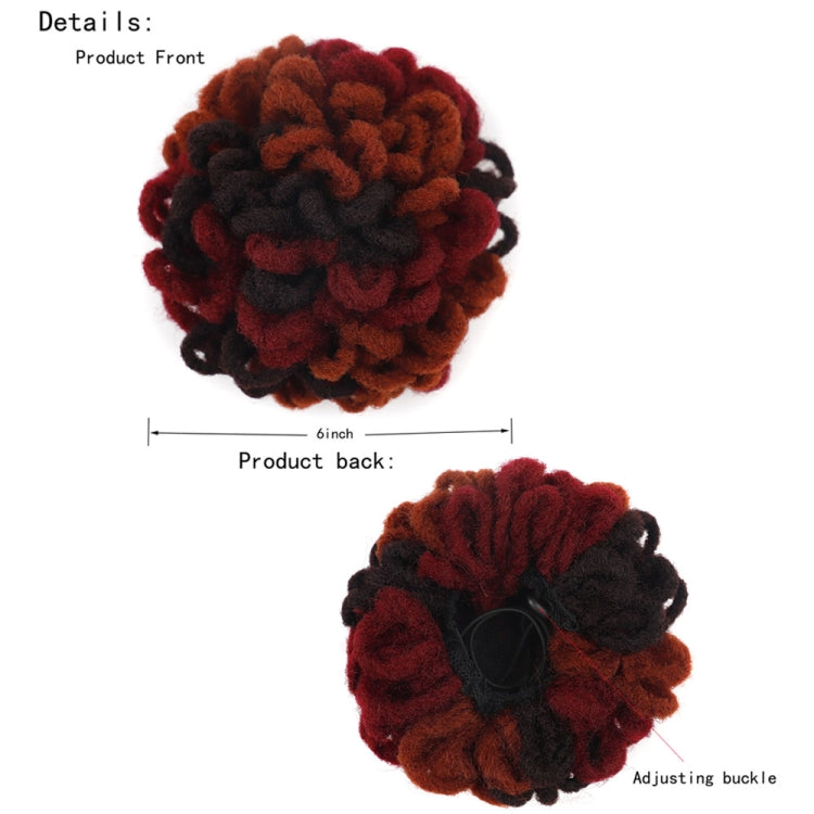 LSFBZB Drawstring Dreadlocks Wig Caterpillar Dreadlock Shaggy Hair Bun, Spec: 4H27H30