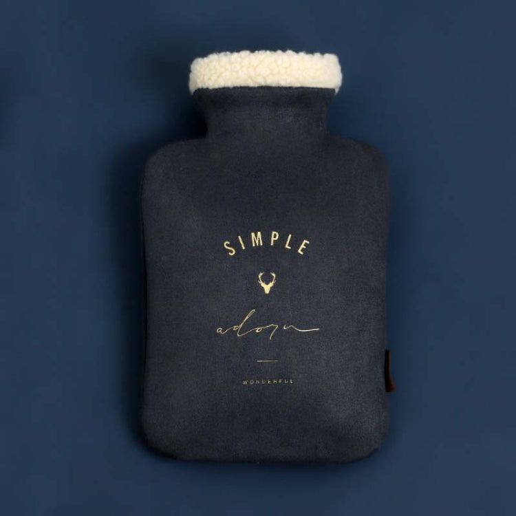 ZS0030 1000ml Plush Water-Filled Hot Water Bags Explosion-Proof Warming Water Bottle