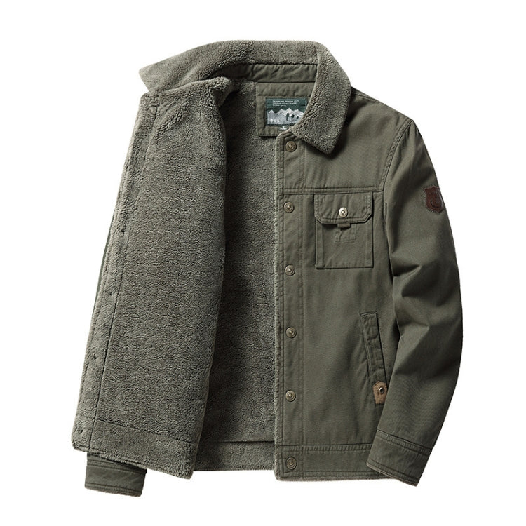 Autumn Winter Washed Cotton Padded Thickened Lapel Men Jacket, Size: