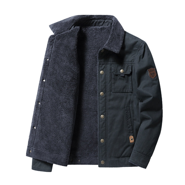 Autumn Winter Washed Cotton Padded Thickened Lapel Men Jacket, Size: