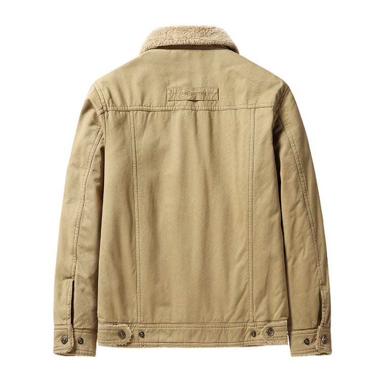 Autumn Winter Washed Cotton Padded Thickened Lapel Men Jacket, Size: