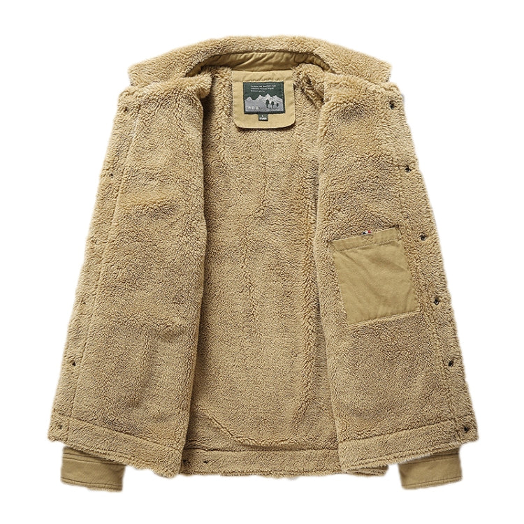Autumn Winter Washed Cotton Padded Thickened Lapel Men Jacket, Size: