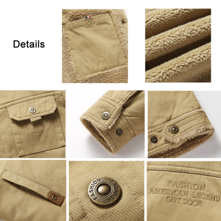 Autumn Winter Washed Cotton Padded Thickened Lapel Men Jacket, Size: