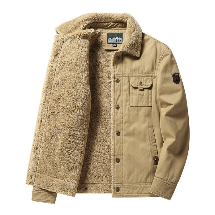 Autumn Winter Washed Cotton Padded Thickened Lapel Men Jacket, Size: