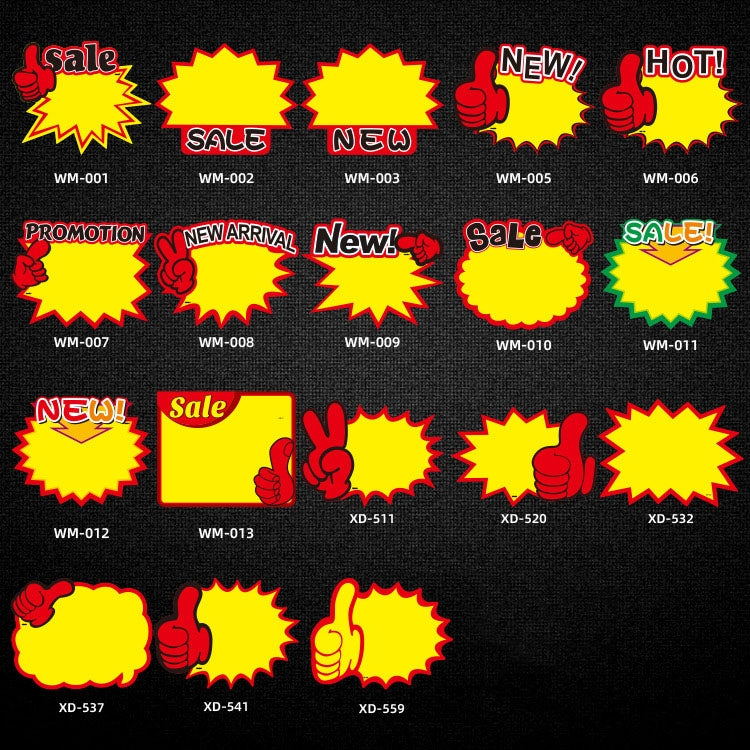 WM-013 10bags 25x19cm Explosion Sticker Product Price Tag Supermarket Price Label