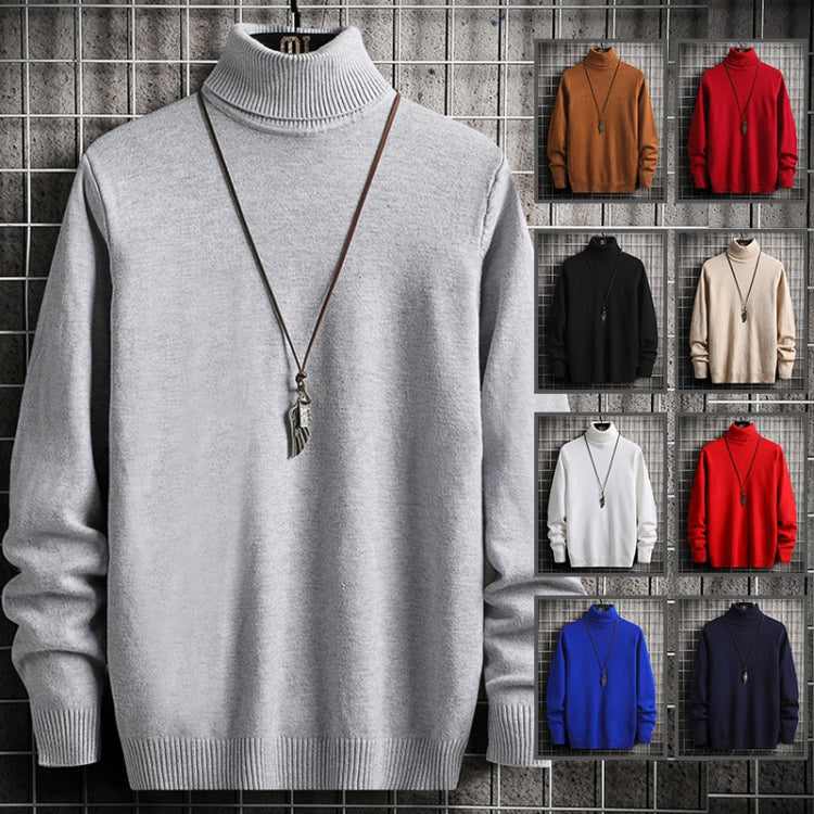 JT High-Collar Long-Sleeved Men Sweater Casual Autumn And Winter Knit Clothes, Size: