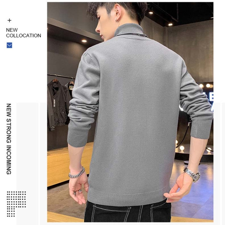JT High-Collar Long-Sleeved Men Sweater Casual Autumn And Winter Knit Clothes, Size: