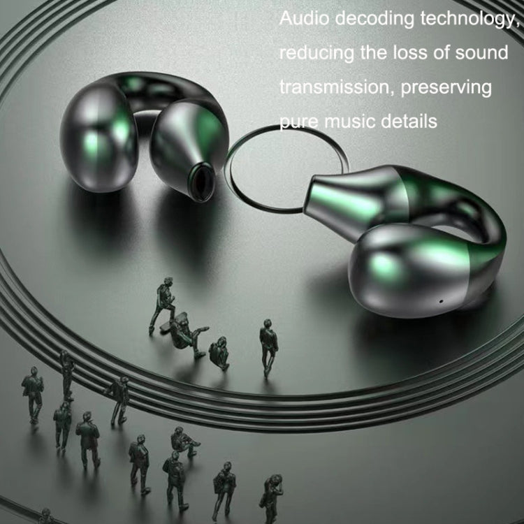 S3 Bone Conduction Sports Drop Off Noise Reduction Wireless Bluetooth TWS Earphone, Style: Digital Edition (White Gray)