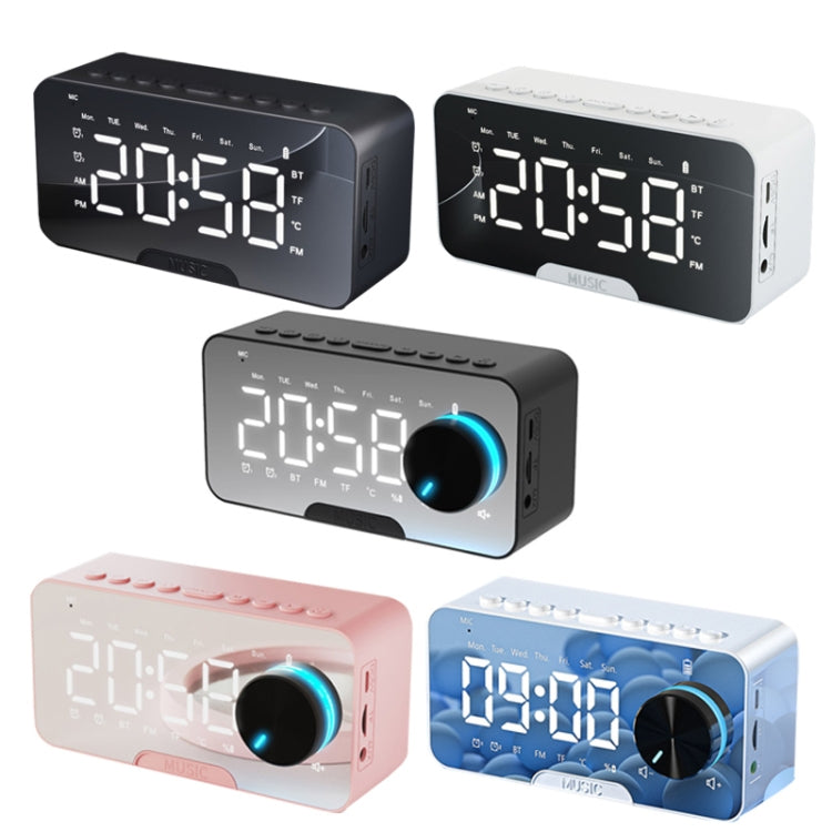 P6 Classic Version Wireless Bluetooth Speaker Plugging Card Home Clock Portable Mini Computer Audio, Color: White