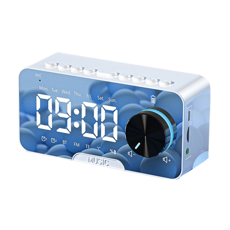 P5 Knob Version Wireless Bluetooth Speaker Plugging Card Home Clock Portable Mini Computer Audio, Color: White