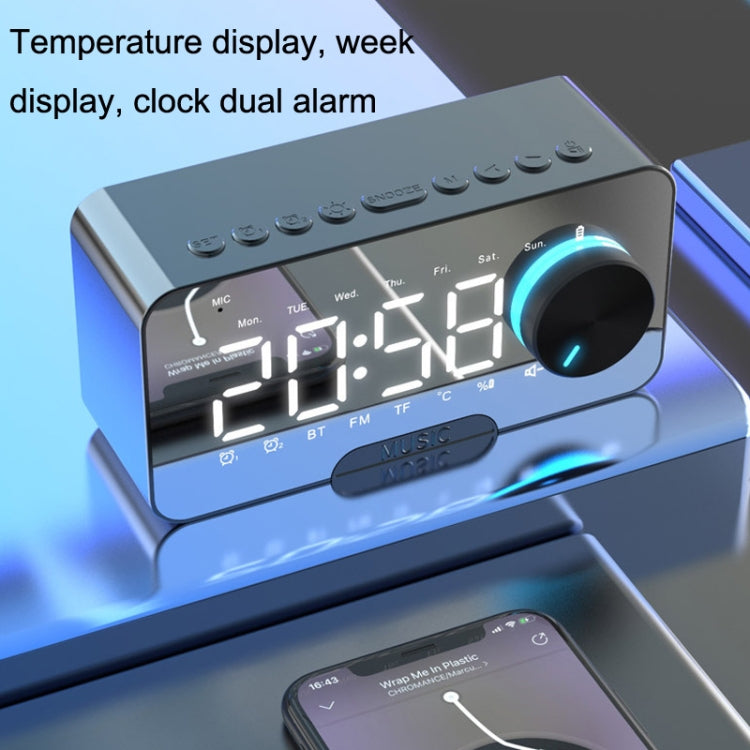 P5 Knob Version Wireless Bluetooth Speaker Plugging Card Home Clock Portable Mini Computer Audio, Color: White