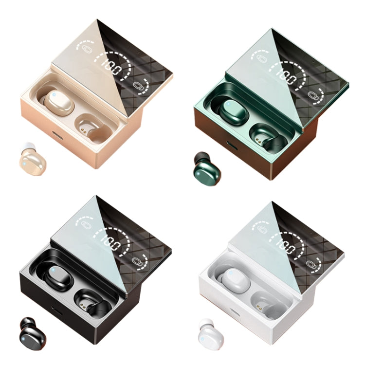 Slide Cover Wireless Bluetooth 5.2 Mirror In-Ear Digital Display Binaural Talking TWS Earphone