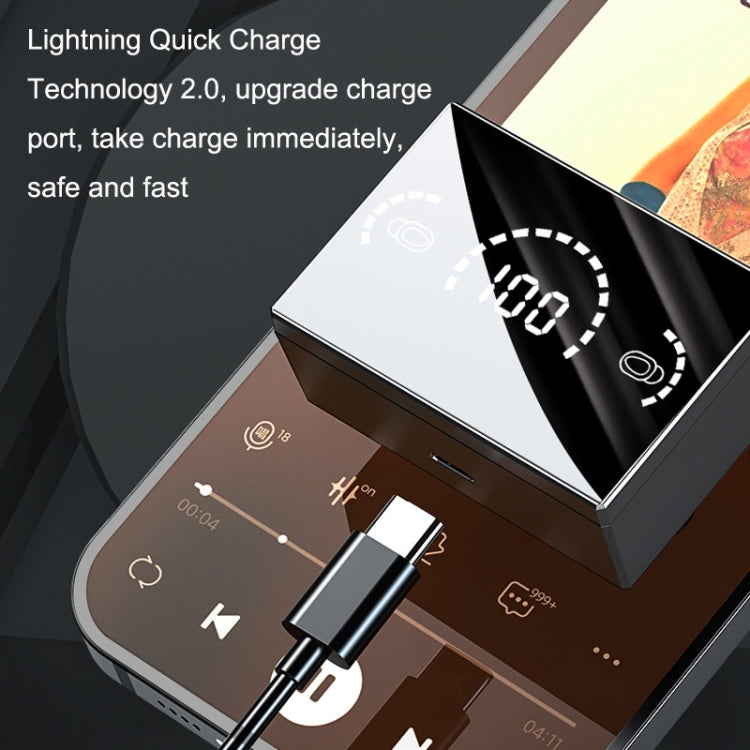 Slide Cover Wireless Bluetooth 5.2 Mirror In-Ear Digital Display Binaural Talking TWS Earphone