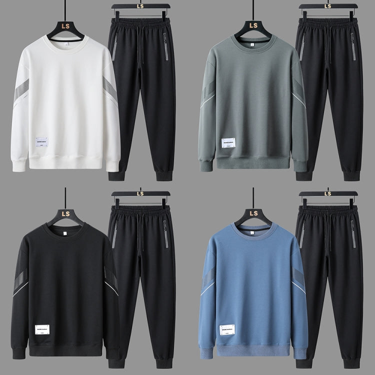 FLQS188 Spring and Autumn Round Collar Pullover Sweatshirt Set Men Casual Sports Clothes, Size: