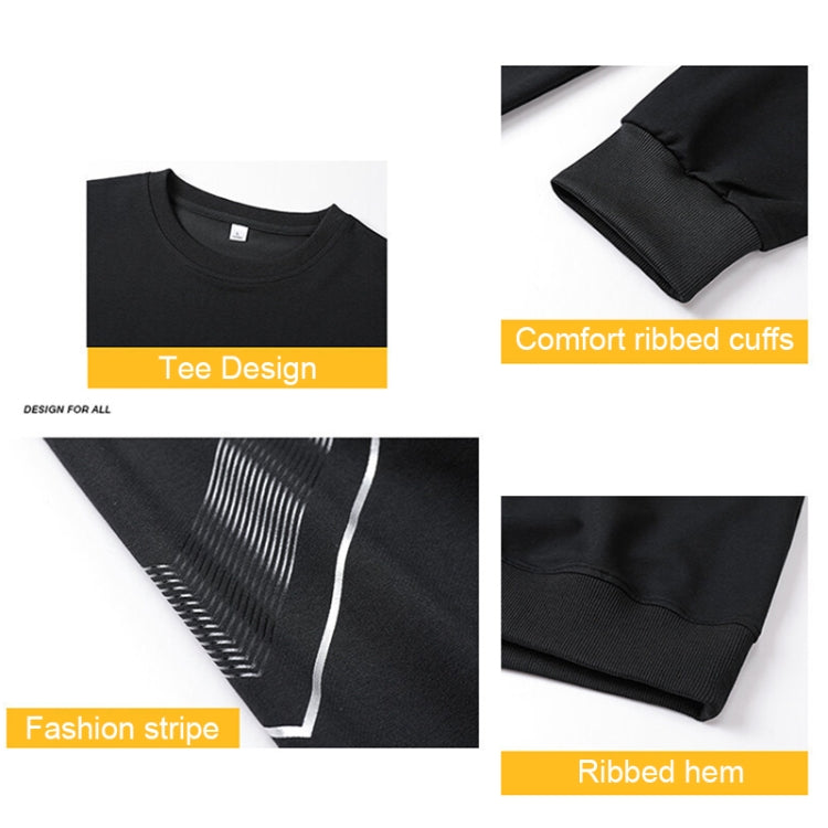 FLQS188 Spring and Autumn Round Collar Pullover Sweatshirt Set Men Casual Sports Clothes, Size: