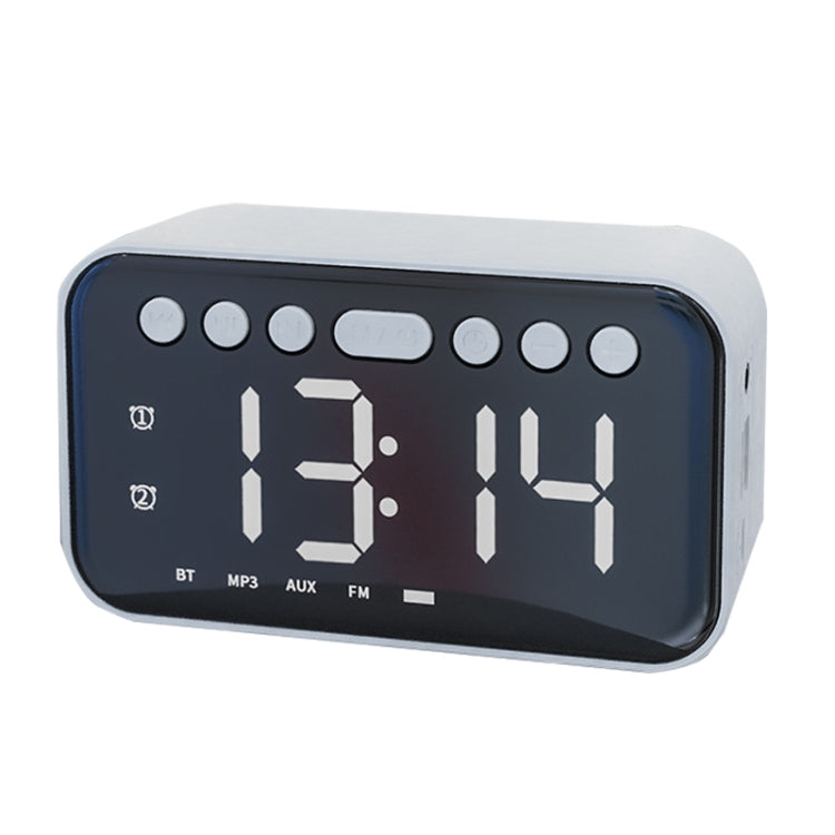 AI Intelligent Wireless Bluetooth Speaker Inserting Card Clock Portable Audio, Style: Charging Edition (Reef White)