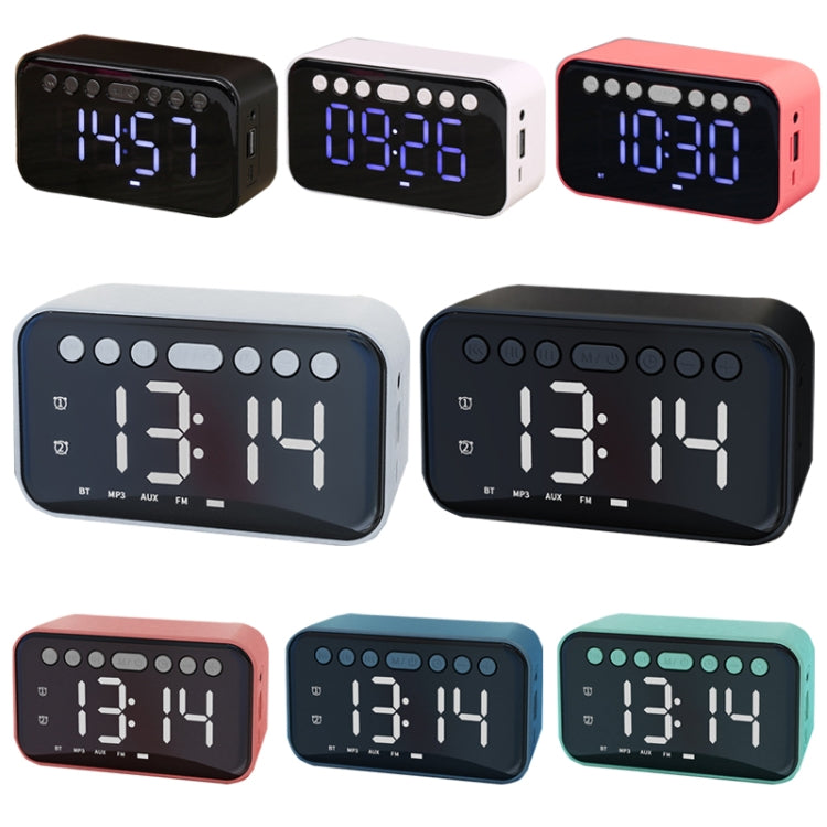 AI Intelligent Wireless Bluetooth Speaker Inserting Card Clock Portable Audio, Style: Charging Edition (Coral Red)