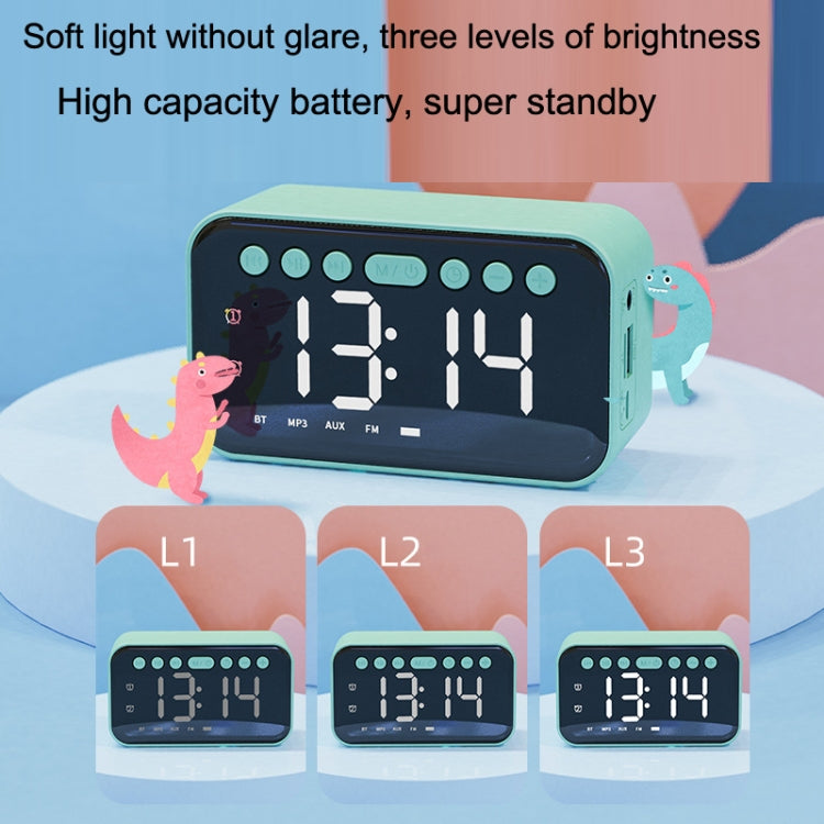 AI Intelligent Wireless Bluetooth Speaker Inserting Card Clock Portable Audio, Style: Charging Edition (Deep Sea Blue)