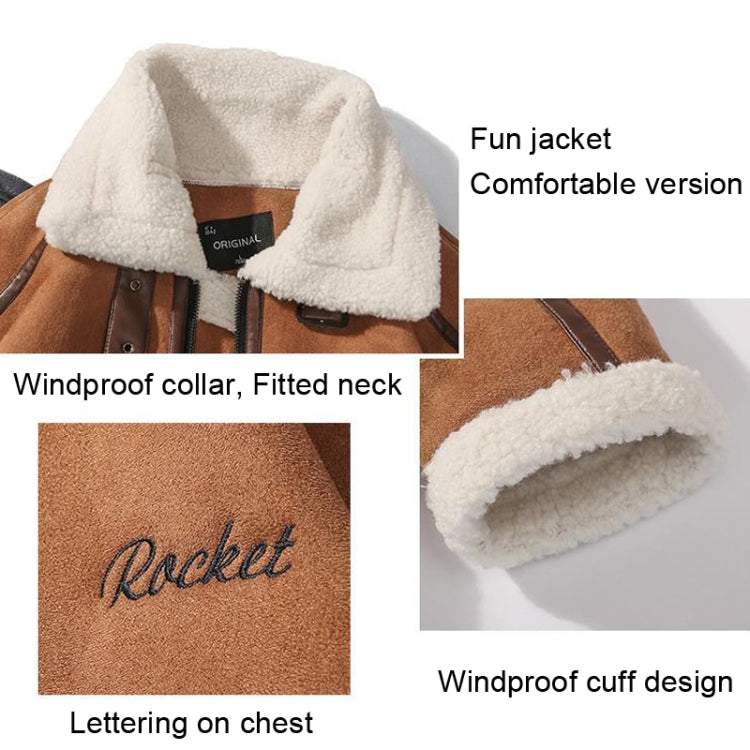 975 Men Autumn And Winter Lamb Cashmere Cotton Jacket, Size: