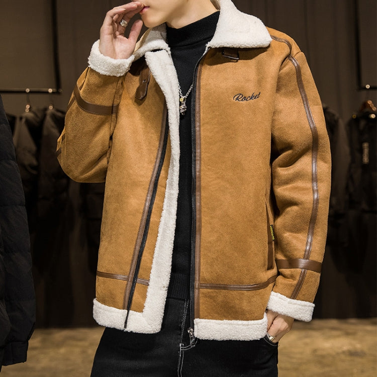 975 Men Autumn And Winter Lamb Cashmere Cotton Jacket, Size: