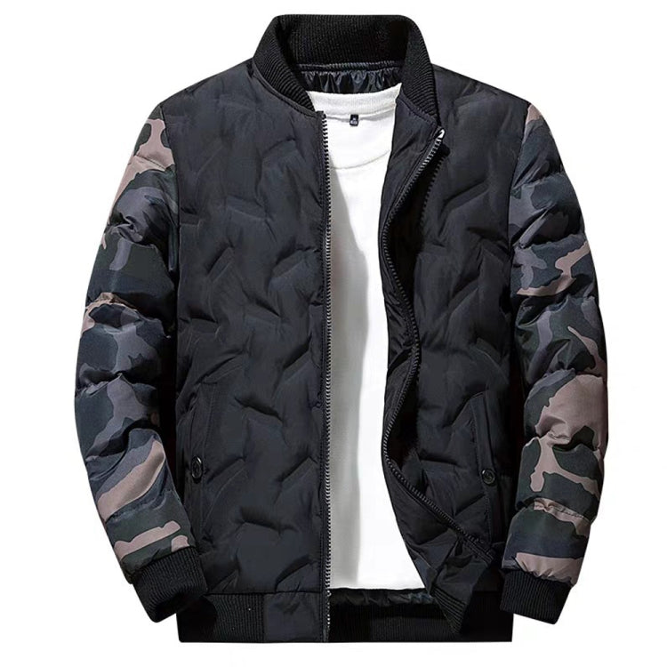 Men Jacket Winter Down Cotton Jacket Camouflage Baseball Jacket, Size: