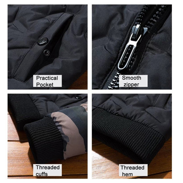 Men Jacket Winter Down Cotton Jacket Camouflage Baseball Jacket, Size: