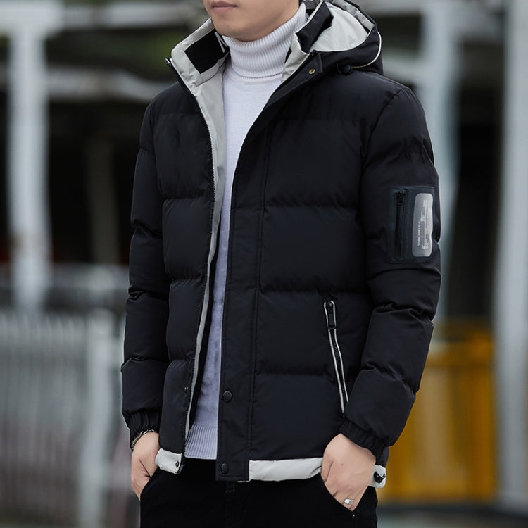 Winter Men Down Cotton Jacket Casual Warm Thickened Loose Hooded Jacket, Size: