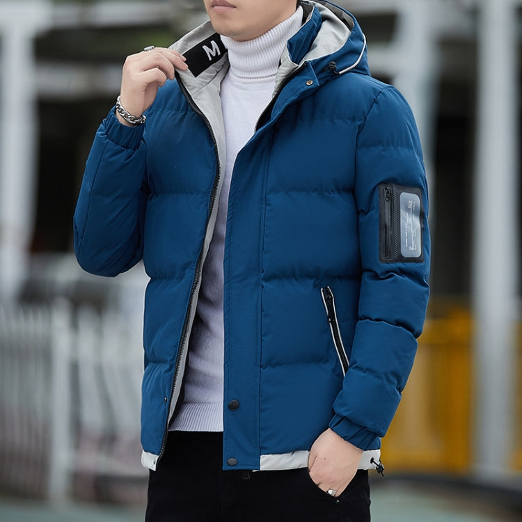 Winter Men Down Cotton Jacket Casual Warm Thickened Loose Hooded Jacket, Size: