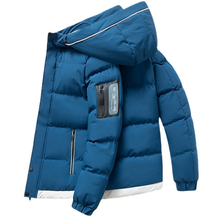 Winter Men Down Cotton Jacket Casual Warm Thickened Loose Hooded Jacket, Size: