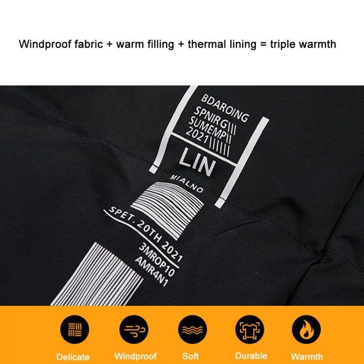 Winter Men Down Cotton Jacket Casual Warm Thickened Loose Hooded Jacket, Size: