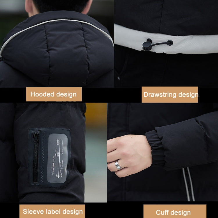 Winter Men Down Cotton Jacket Casual Warm Thickened Loose Hooded Jacket, Size: