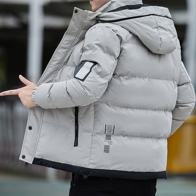 Winter Men Down Cotton Jacket Casual Warm Thickened Loose Hooded Jacket, Size: