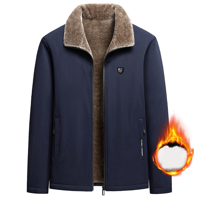 Autumn and Winter Middle-aged Dad Jacket Men Velvet Thickening Clothes, Size: