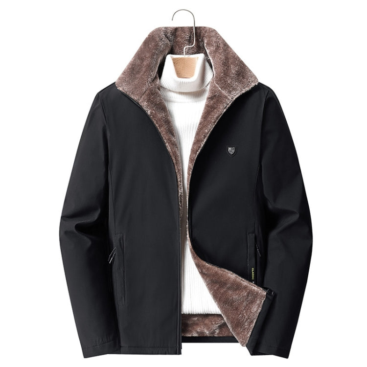 Autumn and Winter Middle-aged Dad Jacket Men Velvet Thickening Clothes, Size: