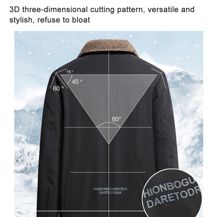 Autumn and Winter Middle-aged Dad Jacket Men Velvet Thickening Clothes, Size: