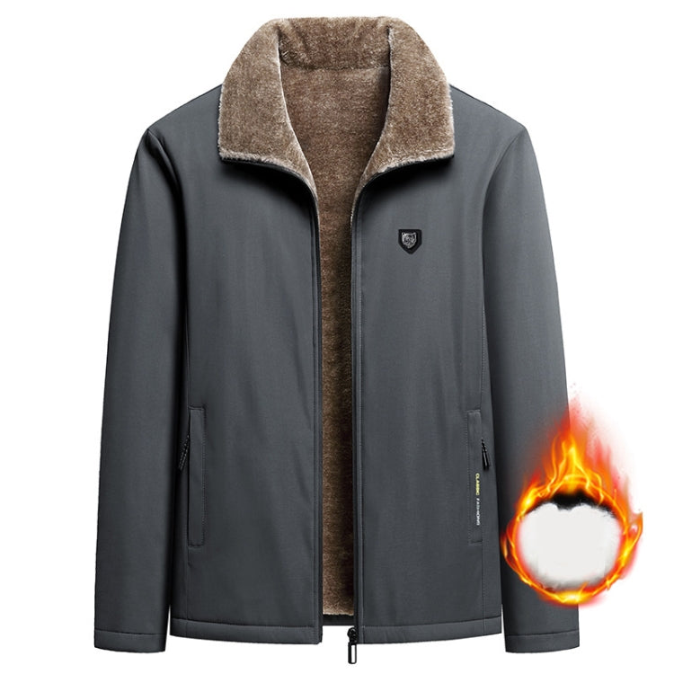 Autumn and Winter Middle-aged Dad Jacket Men Velvet Thickening Clothes, Size: