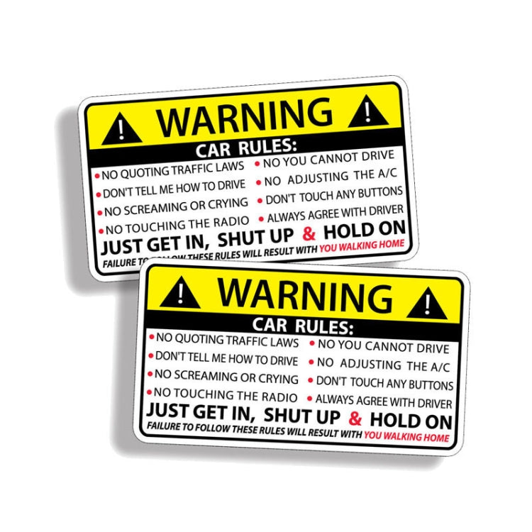 10 PCS Car Safety Warning Rules Sticker